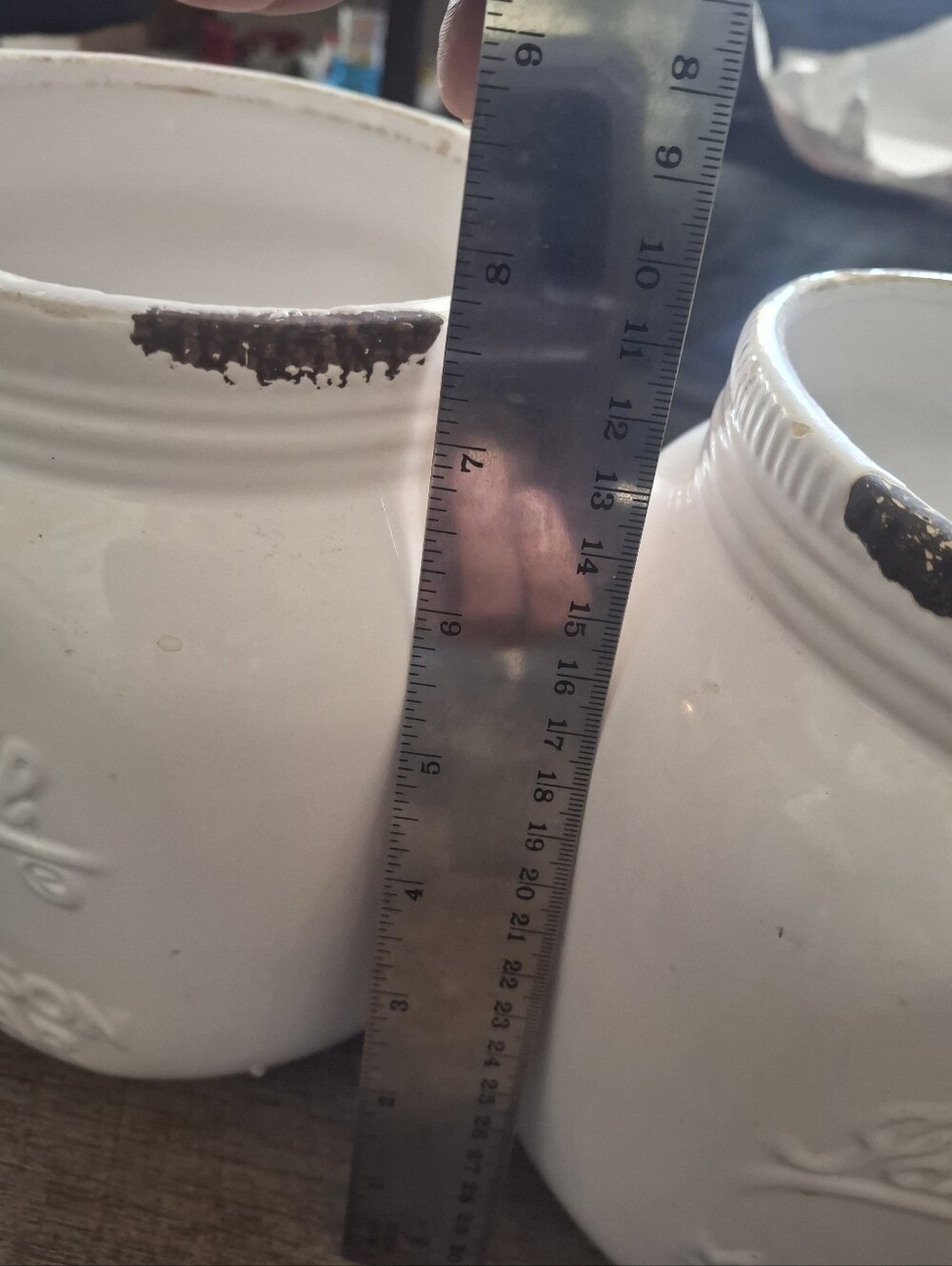 White Ceramic Mason Jar Set - Pair - Picture 4 of 5